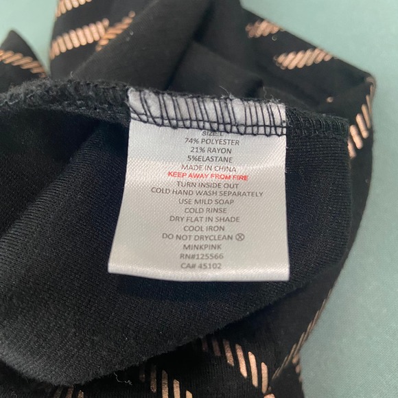 Minkpink Vanishing Point Mini Dress Large Black Gold Patterned Print Bodycon - Picture 11 of 12